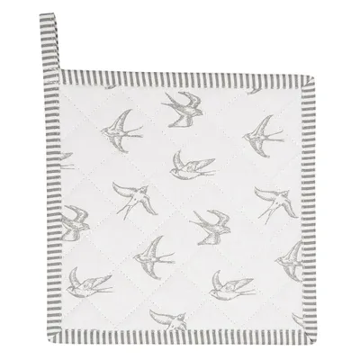 Produktbild von Clayre & Eef Topflappen 20x20 cm Grau Weiß Baumwolle Quadratisch