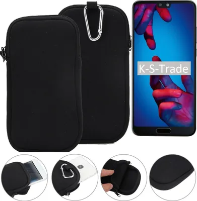 Produktbild von K-S-Trade Neopren-Hülle Handy-Hülle kompatibel mit Huawei P20 Schutzhülle Neoprenhülle Sleeve Schutz-Hülle Gürtel Tasche Case Holster