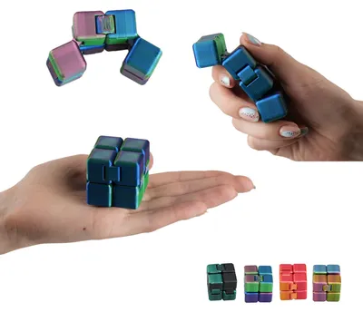 Immagine prodotto di Fidget toy cubo infinito 8 cm, cubo senza fine stampato in 3D, PLA – Blu-verde-viola