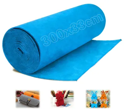 Zdjęcie produktu dla Filc morskiego koloru, sprzedawany na metr - 300 x 33 cm - rolki filcu o grubości 3 mm, idealne do rękodzieła