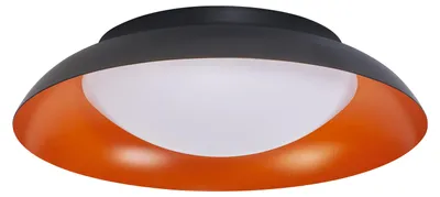 Zdjęcie produktu dla Lampa sufitowa LED OSRAM Orbis Plate, czarno-pomarańczowa, 19 W, 1000 lm, 3000 K, 310 mm, 830 – przyjemna, ciepła biel, regulacja jasności w 3 stopniach za pomocą kopnięcia, stopień ochrony IP20, w zestawie śruby montażowe i kołki
