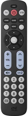 Produktbild von One For All Big-Button-Fernbedienung, Audio, Soundbar-Lautsprecher, TV, Drucktasten, Schwarz