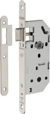 Image de Serrure encastrable Monomax NF pour porte intérieure, axe 40mm, bouts ronds, têtière nickelée - THIRARD
