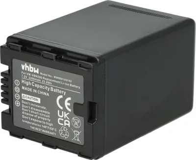 Produktbild von vhbw Akku Ersatz für Panasonic VW-VBN260E-K, VW-VBN260E, VW-VBN260, VW-VBN390 für Videokamera Camcorder (3300 mAh, 7,2 V, Li-Ion) + Infochip