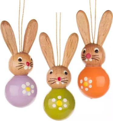 Immagine prodotto di Decorazione per cespugli coniglietti (3) assortiti a colori Altezza 5,5 cm NUOVO