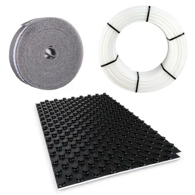Produktbild von BELVIT Noppensystemplatte 11 mm Fußbodenheizungsset mit Buderus Randdämmstreifen und PE-RT Rohr 160 m²