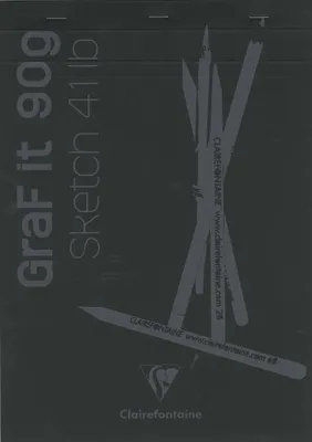 Produktbild von Clairefontaine 5x Skizzenblock GraF'it, DIN A4 21x29,7cm 80 Blatt Schwarz 96841C