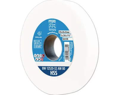 Immagine prodotto di PFERD Mola da banco diam. 125x20 mm Diametro foro centrale 32 mm A80 per affilare punte pilota in HSS