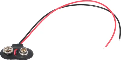 Produktbild von Batterieclip für 9 V Block T-Form – 9V Batterie Clip Anschluss (Kunststoff)