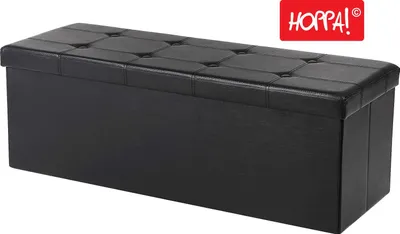 Produktbild von Hoppa! | Bank mit Stauraum | 120 L – Schwarz – MDF – 110 x 38 x 38 cm