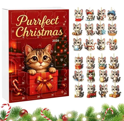 Produktbild von Adventskalender 2026 mit Katzenmotiven – 24-tägiger Countdown bis Weihnachten