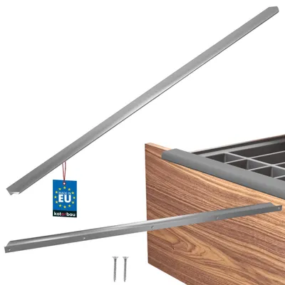 Image de KOTARBAU® Poignées de meubles, poignées d'armoires 800 mm, argent (ZnAl), poignées à visser par l'arrière, poignées de chant, poignées de tiroirs, cuisine moderne