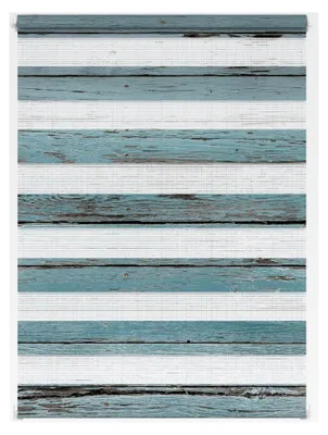 Produktbild von Doppelrollo Klemmfix ohne Bohren mit Motiv, Bretter-Vintage, blickdicht, Klemmträger Petrol, 70 cm x 150 cm (B x L)