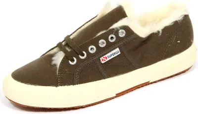 Produktbild von H0156 sneaker uomo SUPERGA military canvas/eco fur shoes man