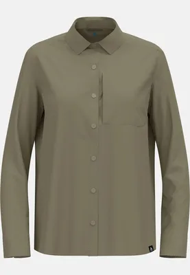 Produktbild von Essentials Langarm-Wanderhemd, Damen - Odlo, Farbe:19600 vetiver, Größe:XL