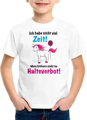Produktbild von style3 Keine Zeit Einhorn im Halteverbot Kinder T-Shirt Mein Unicorn steht Parken Spruch