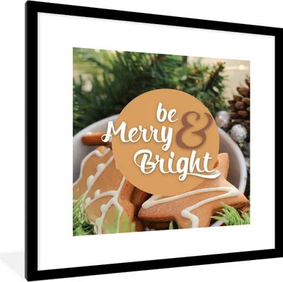 Produktbild von MuchoWow® MuchoWow® Gerahmtes Poster Zitate - Sprichwörter - 'Fröhlich und heiter' sein 40x40 cm - Poster mit zchwarzem Bilderrahmen - Poster - Plakat im Rahmen