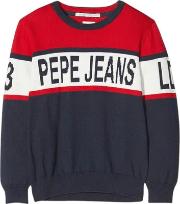 Zdjęcie produktu dla Pepe Jeans sweter dziecięcy Dany czerwono-granatowy 140