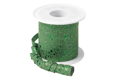 Immagine prodotto di PRÄSENT 20109-035 PRÄSENT Geschenkband Glitter Star mattglänzend grün 10,0 mm x 100,0 m