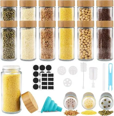 Produktbild von Krümelkügelbehälter mit Holzdeckel - Set aus 12 - Glas - 120 ml