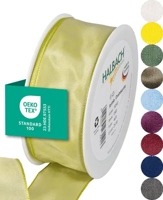 Produktbild von Halbach Geschenkband mit Drahtkante, 40 mm x 25 m, hellgrün