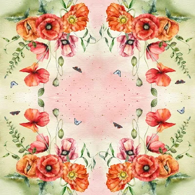 Produktbild von Servietten Papier 33x33cm 3-lagig mit Mohnblumen Motiv 20 Stück