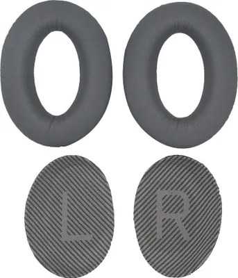 Obrázek produktu pro Měkké, prodyšné náhradní náušníky z paměťové pěny pro náhlavní soupravy, kompatibilní s Bose QC25, QC15, QC35, tmavě šedé