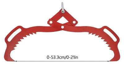 Image de Pince de levage - Pince de traction de 53 cm - Capacité de charge jusqu'à 700 kg - Acier - Pour tirer et soulever des troncs d'arbres - Rouge