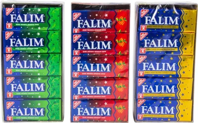Produktbild von Falim Kaugummi - 3er Mix Set Damla+Minzaroma+Erdbeeraroma Ohne Zucker 3x5*20
