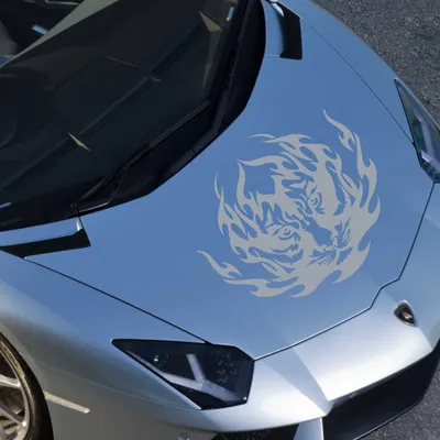 Produktbild von Aufkleber - Autoaufkleber "Tiger Tribal" 50cm x 43cm silber - Tuning Carystyling Heckscheibe Auto