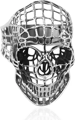 Produktbild von Totenkopf Ring Herren Edelstahl Biker Skull Hollow Gothic 62 - Ø 19,76 mm