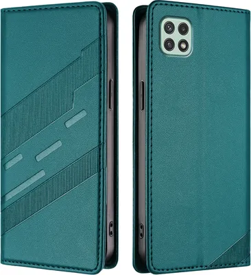 Obrázek produktu pro Pouzdro pro Samsung Galaxy A22 5G,Polyuretankožené peněženkové pouzdro s přihrádkou na karty a funkcí stojánku Grün