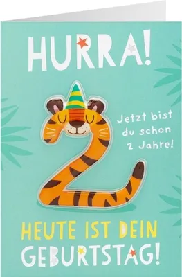 Produktbild von Geburtstagskarte - Hurra! - Heute ist dein Geburtstag! - Jetzt bist du schon 2 Jahre!