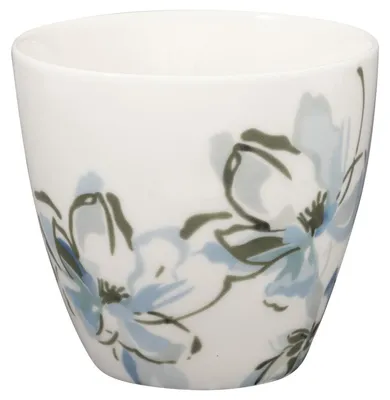 Produktbild von Greengate Latte Cup EVIA Weiß mit Blumen Kaffeebecher 300 ml