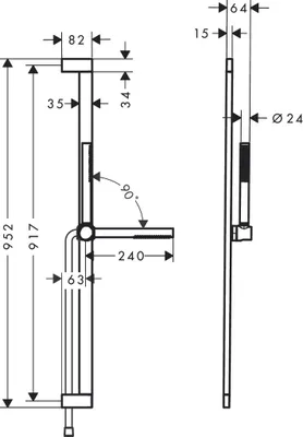 Produktbild von Brauseset Pulsify S 1 jet, Brausestange 900mm mattweiß
