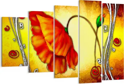 Produktbild von Bild auf Leinwand - Leinwandbild - Blume linien markierungen - 150x100cm - Wand Bild - Wanddeko - Leinwanddruck - Bilder - Kunstdruck - Wanddekoration - Leinwand bilder - Wandkunst - EG150x100-0815