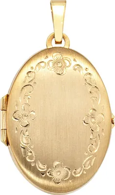 Produktbild von Medaillon Anhänger aus 333 Gold Gelbgold teilmattiert Goldanhänger Damen