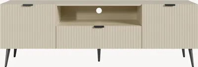 Produktbild von Fernsehschrank ‘Nand’ mit Schublade und 2 Türen geriffelt 160 x 40 x 51 cm Sandfarben