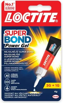 Obrázek produktu pro LOCTITE Super Bond Power Gel - 4g, vhodný na všechny materiály savé i nesavé