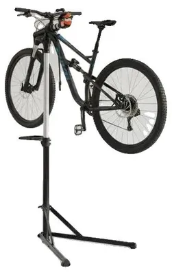 Immagine prodotto di Supporto per riparazioni di biciclette, regolabile in altezza, morsetto rotante a 360°, colore nero