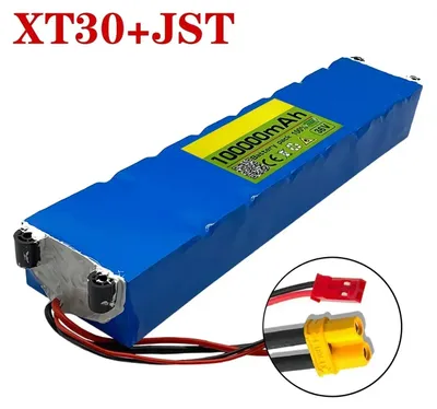 Immagine prodotto di Batteria per scooter elettrico - 36 V, 100 Ah, agli ioni di litio, configurazione 10S3P, celle 18650 - Adatta per scooter M365 - Dimensioni: 34 x 6,6 x 4,2 cm - Connettori XT30 e JST