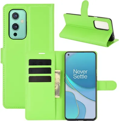 Produktbild von König Design Hülle kompatibel mit OnePlus 9 Kunstleder Handyhülle - Handy Case Grün