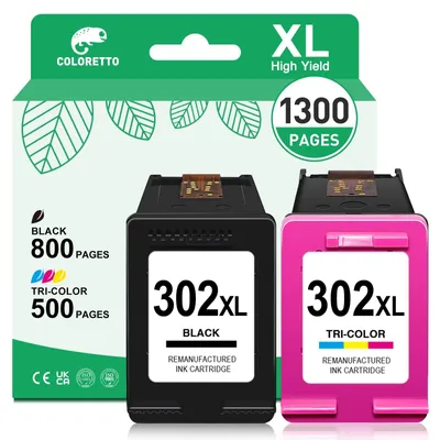 Image de Solidchoice - Cartouches d'encre compatibles avec HP 302XL (noir et couleurs)