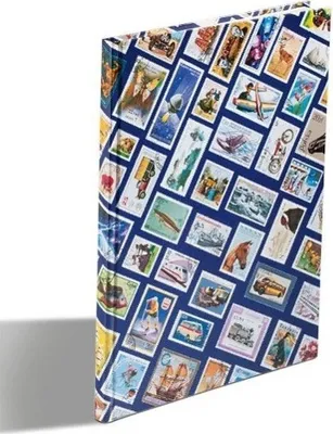 Produktbild von Briefmarken Einsteckbuch HOBBY, 16 weiße Seiten, Einband mit Breifmarkenmotiven, DIN A 4