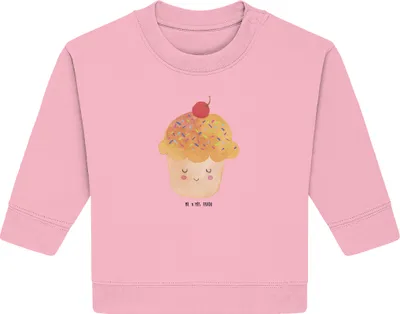 Produktbild von Mr. & Mrs. Panda Organic Baby Pullover Cupcake 24. - 36. Monat - Baumwolle Pink - Geschenk, Muffin, Motivation Sprüche, Bullover, Küche Deko, Cupcakes, Lustige, Wunder, Koch