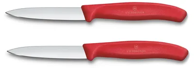 Image de Swiss Classic, couteau à légumes, 2pcs, 8cm, droit,rouge,boîte