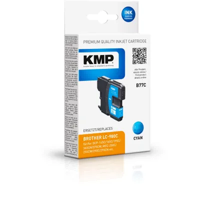 Produktbild von KMP B77C Tintenpatrone cyan kompatibel mit Brother LC-980 C