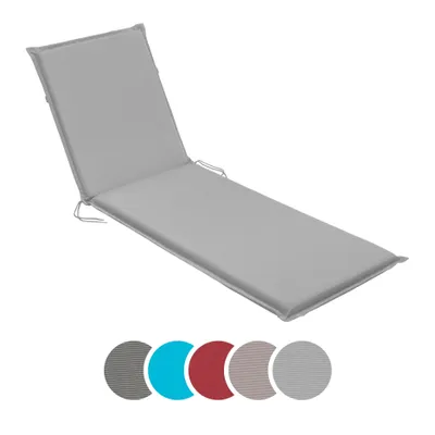 Image de sleepling - Chaise longue de jardin, rembourrage pour chaise longue, 190 x 58 cm, 6 cm d'épaisseur, argenté