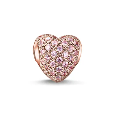 Produktbild von Thomas Sabo Bead 'Pinkes Pavéherz' K0144-416-9 Charm Anhänger