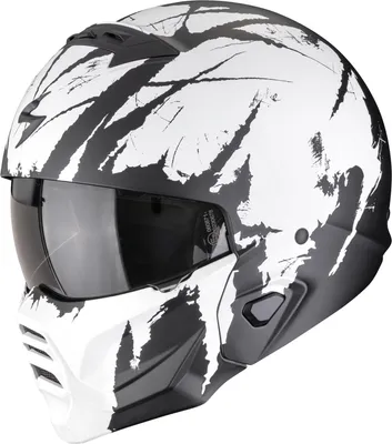 Image de Casque intégral SCORPION EXO-COMBAT II MARAUDER XL noir et blanc